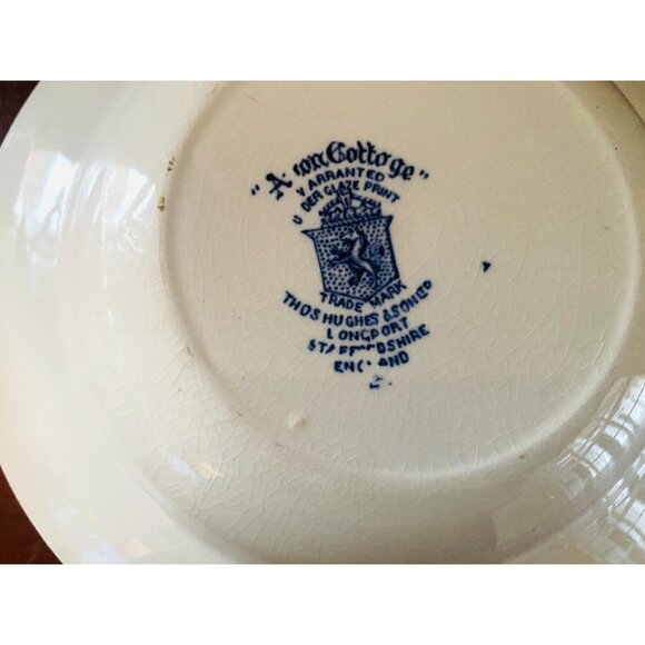 Avon Cottage Blue White Set of 2 Soup Bowls Thos Hughes Staffordshire England 8" - Picture 6 of 7